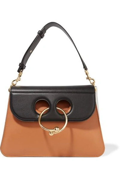 Shop Jw Anderson Pierce Medium Color-block Leather Shoulder Bag