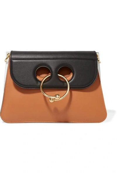 Shop Jw Anderson Pierce Medium Color-block Leather Shoulder Bag