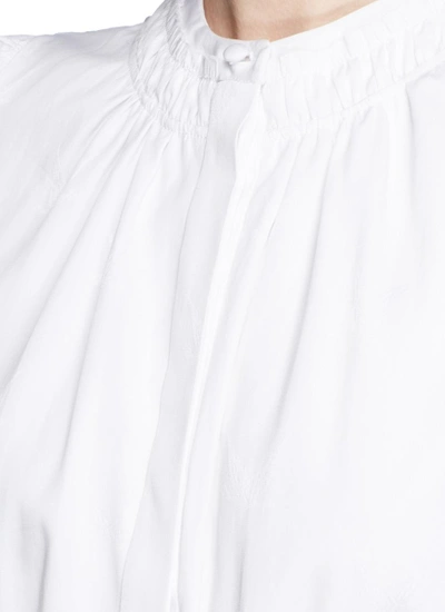 Alexander Mcqueen Swallow Jacquard Ruched Cotton Poplin Mini Dress ...