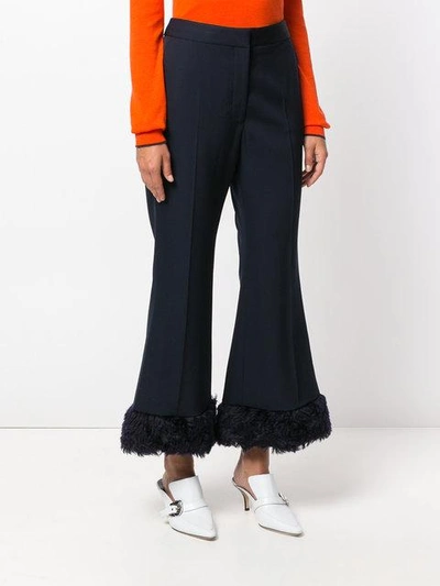 Shop Stella Mccartney Fur Free Fur Malina Trousers - Blue