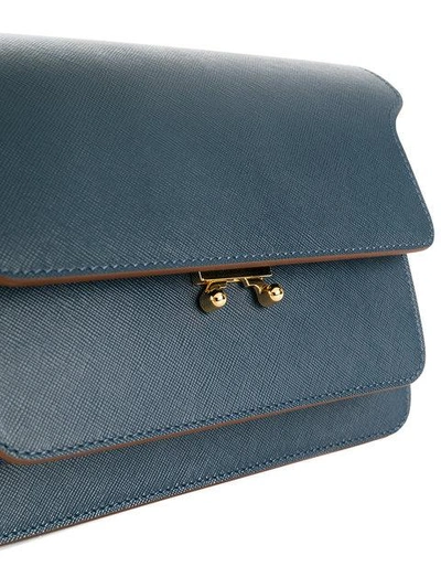 Shop Marni Trunk Shoulder Bag In Blue