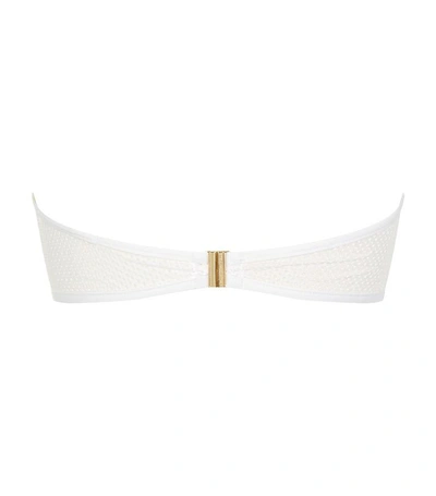Shop Stella Mccartney Mesh And Neoprene Bandeau Bikini Top In White