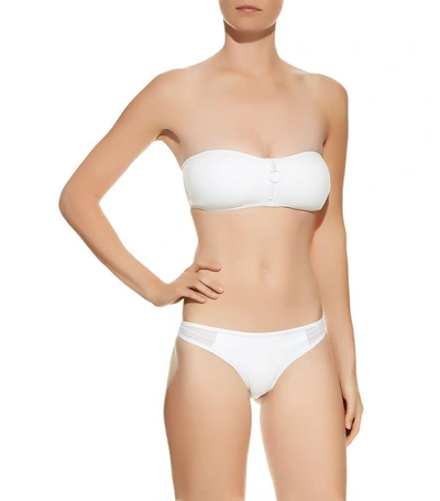 Shop Stella Mccartney Mesh And Neoprene Bandeau Bikini Top In White