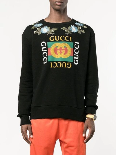 Shop Gucci Gg Floral Sweatshirt