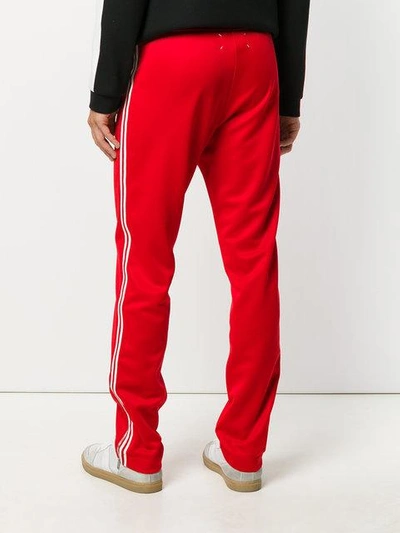 Maison Margiela Red Striped Cotton Track Pants In 312 Red | ModeSens