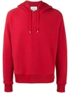 Gucci Dragon-embroidery Cotton Hooded Sweatshirt In Red