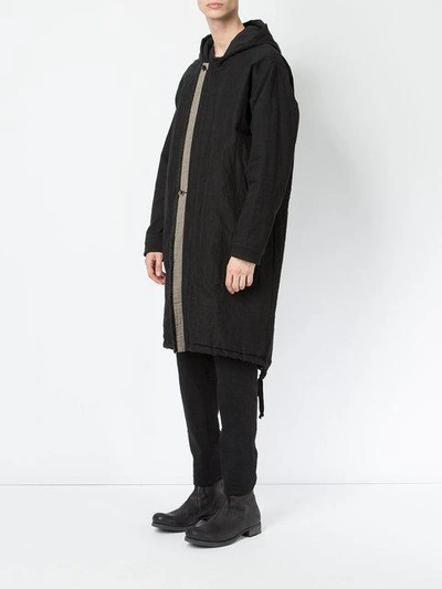 Shop Uma Wang Drawstring Hooded Duffle Coat