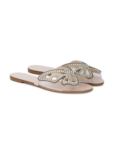 Shop Sophia Webster Madame Butterfly Crystal Sandals In Metallic