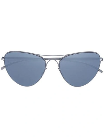 Shop Mykita Sonnenbrille Mit Dreieckigen Gläsern - Metallisch In Metallic