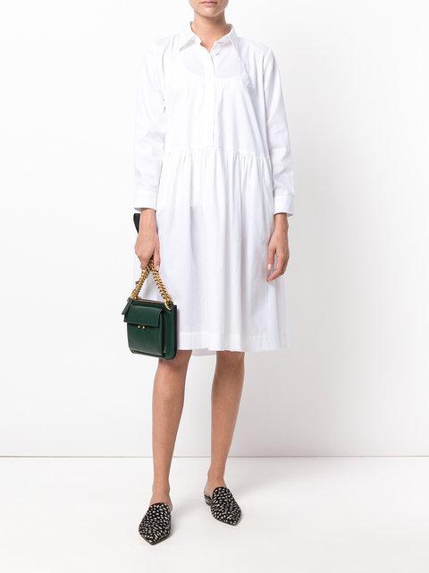 white smock shirt dress