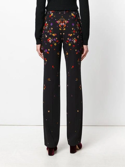 Shop Givenchy Floral Tailored Trousers In Black