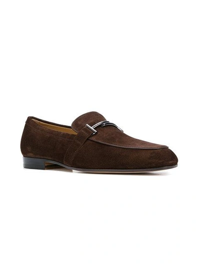 Shop Tod's Double T Loafers - Brown