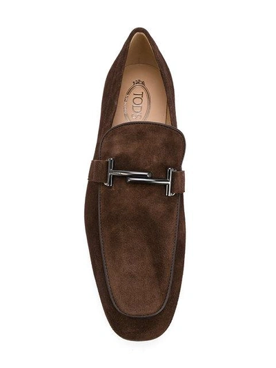 Shop Tod's Double T Loafers - Brown