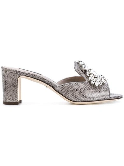 Shop Dolce & Gabbana Bianca Embellished Sandals