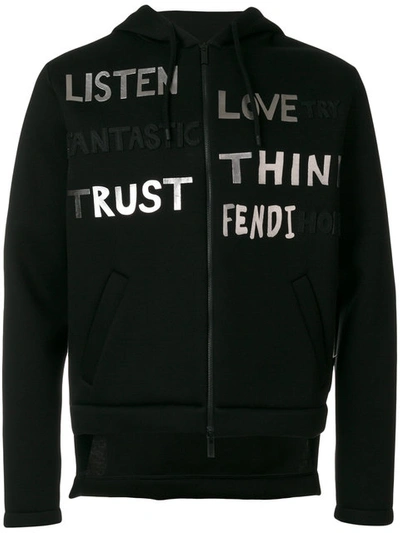 Fendi Sweatshirt With Writings In Black