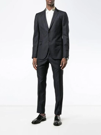 Shop Gucci Dotted Suit In Blue