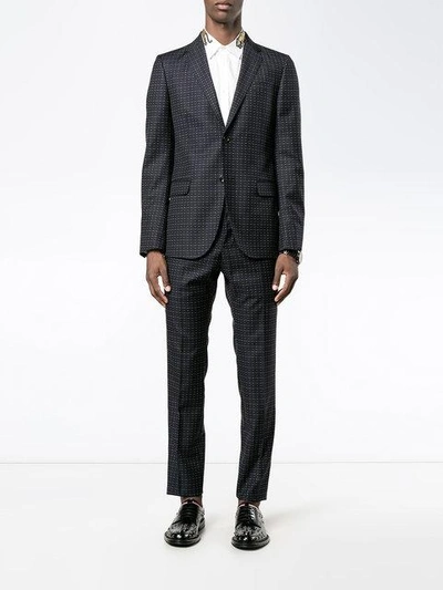 Shop Gucci Dotted Suit In Blue