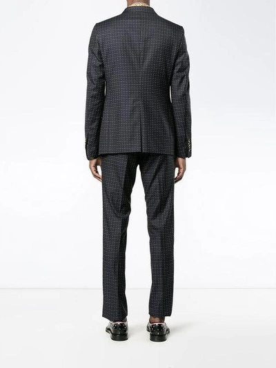 Shop Gucci Dotted Suit In Blue