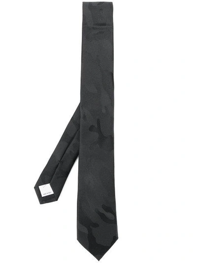 Shop Valentino Classic Camouflage Tie In Black