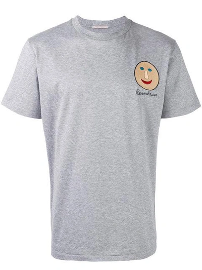 Shop Christopher Kane Embroidered Face Unisex T In Grey