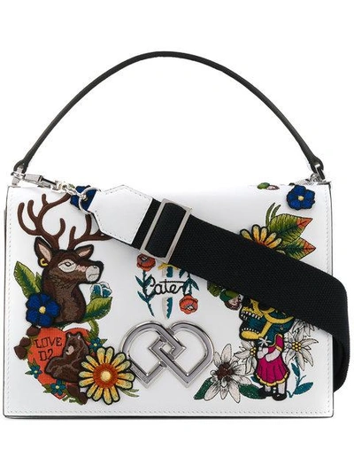 Dsquared2 Large Embroidered Leather Top Handle Bag In White | ModeSens