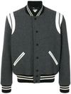 Saint Laurent Grey Teddy Bomber Jacket