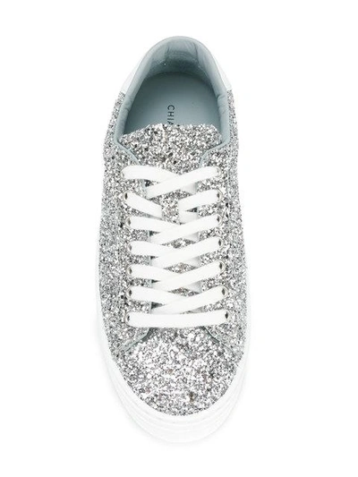 Shop Chiara Ferragni Logomania Sneakers - Metallic