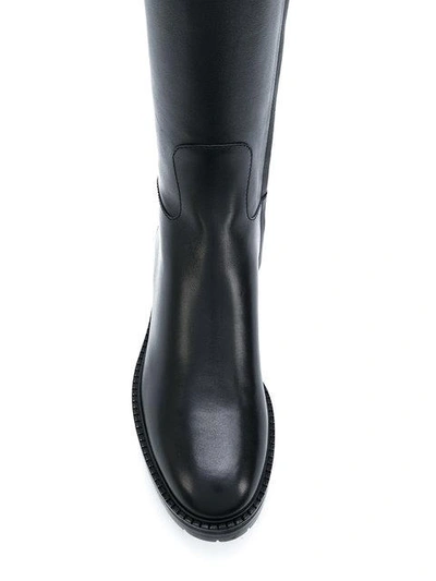 Shop Valentino Strap Knee High Boots In Black