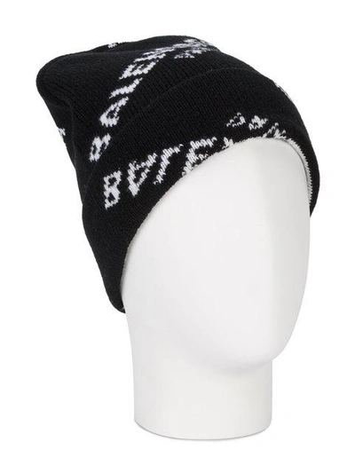 Shop Balenciaga All Over Beanie Hat