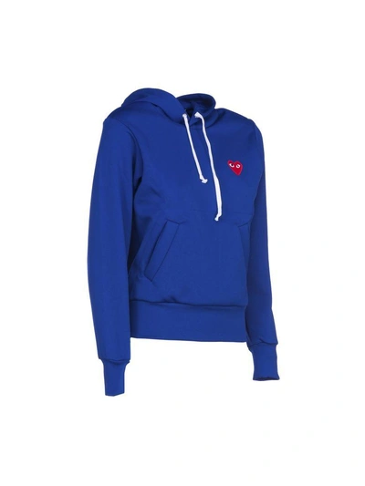 Shop Comme Des Garçons Play Comme Des Garcons Play Heart Hoodie In Navy/bluette