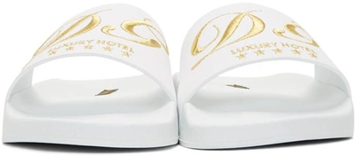 Shop Dolce & Gabbana Dolce And Gabbana White Logo Slides In 89642 White