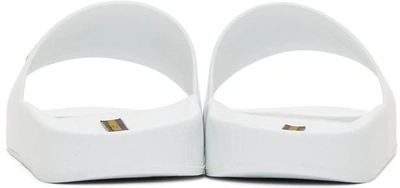 Shop Dolce & Gabbana Dolce And Gabbana White Logo Slides In 89642 White