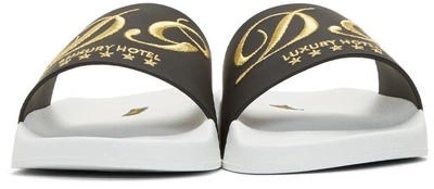 Shop Dolce & Gabbana Black Logo Slides