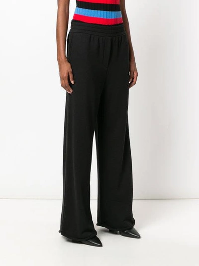 Shop Alexander Wang T Pull On Wide Leg Trousers In Black