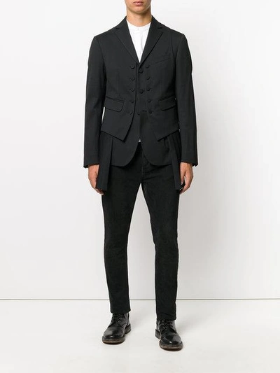 Shop Dsquared2 Waistcoat Layer Blazer In Black