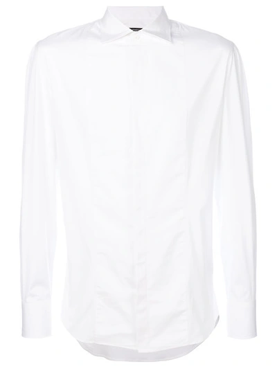 Dsquared2 Long-sleeve Woven Sport Shirt In White