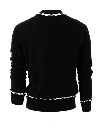 Shop Givenchy Pearl Trim Sweater In Black