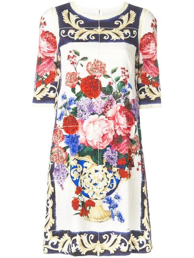 Shop Dolce & Gabbana Floral Embroidered Dress