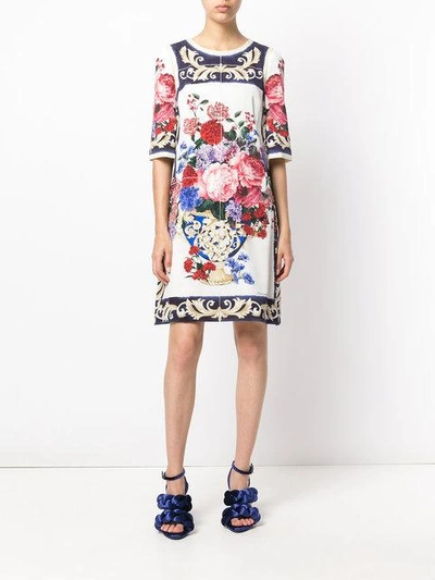 Shop Dolce & Gabbana Floral Embroidered Dress