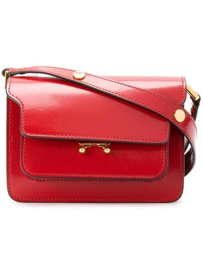 Shop Marni Small Trunk Satchel In Red