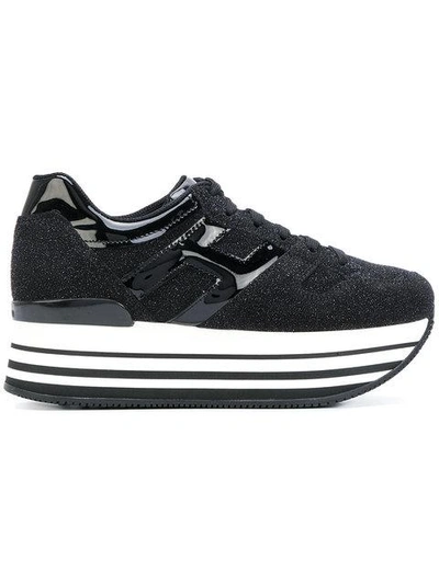 Shop Hogan Maxi H222 Sneakers In Black