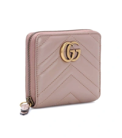 Shop Gucci Gg Marmont Matelassé Leather Wallet In Neutrals