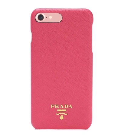 Prada Iphone 7 Leather Phone Case In Peoeia