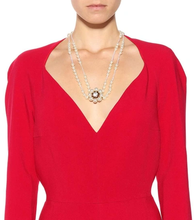 Shop Stella Mccartney Faux-pearl Necklace In White