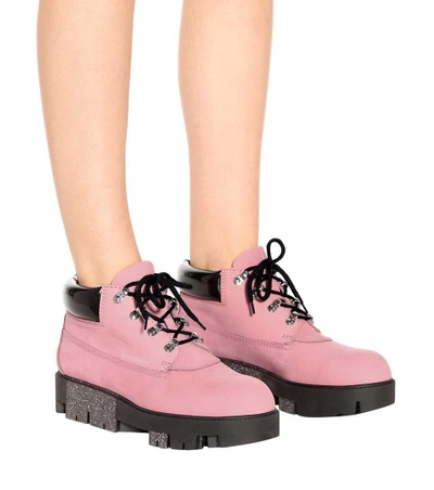 Shop Acne Studios Tinne Suede Boots In Pink