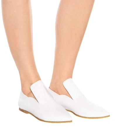 Shop Dries Van Noten Leather Loafers In White