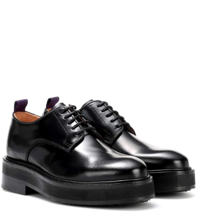 Shop Eytys Kingston Leather Derby Shoes In Black