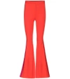 Givenchy Flared Crepe Trousers In Red