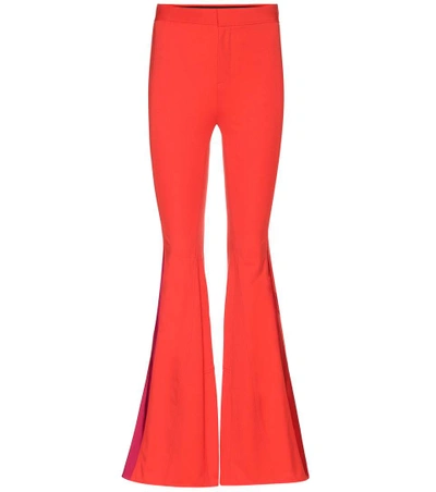 Shop Givenchy Flared Trousers In Red