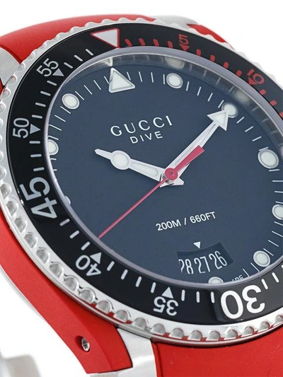 Shop Gucci Dive Watch In Red